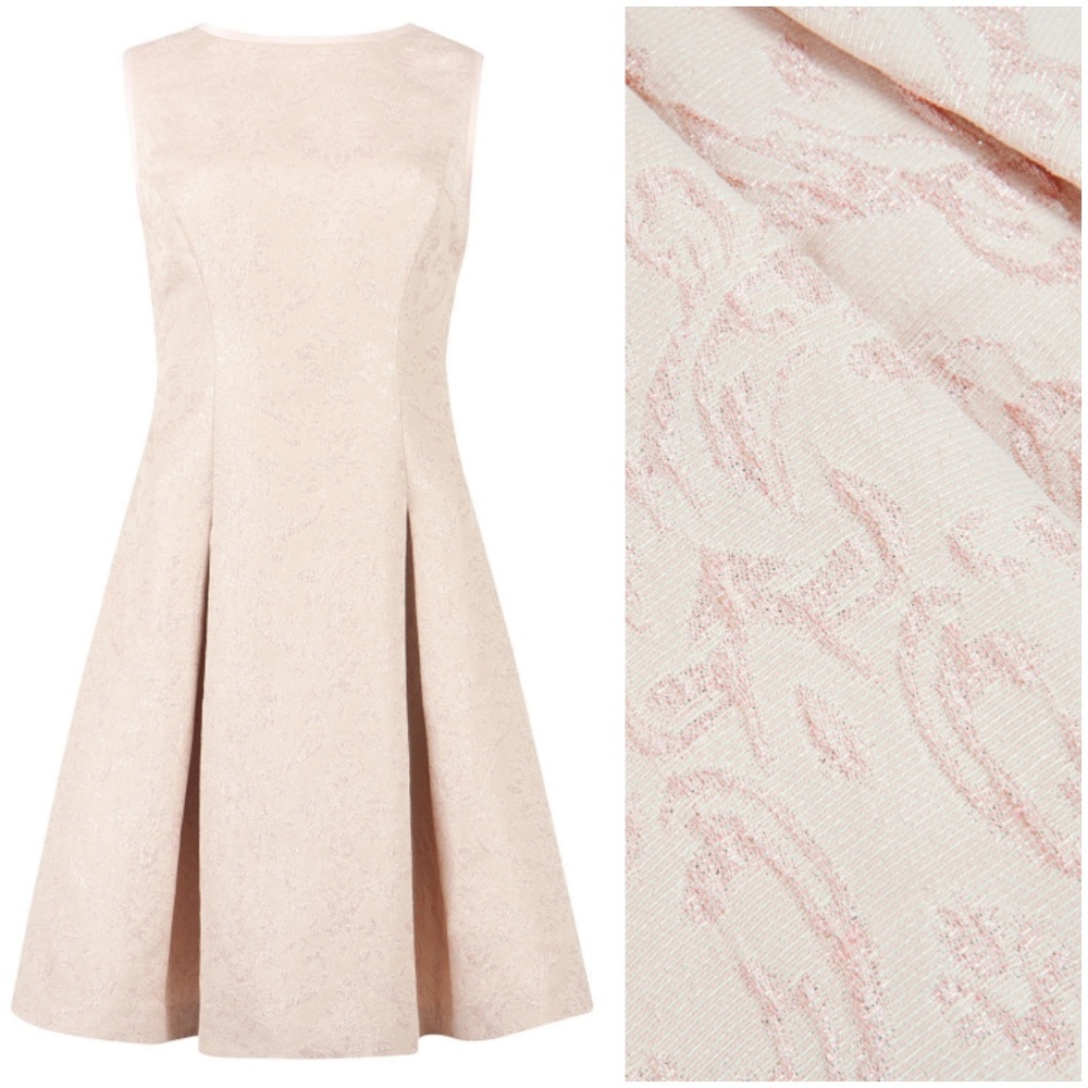 🍒NWT🍒 TED BAKER PINK METALLIC JACQUARD DR - Picture 10 of 11